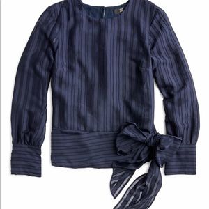 J. Crew Shadow-striped top, Navy, size 0